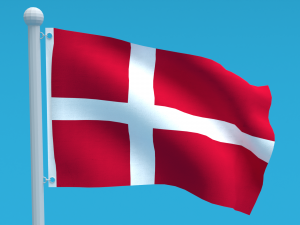 Low Poly Seamless Animated Denmark Flag 3D Model