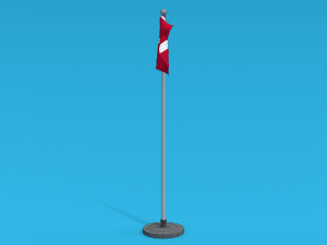 Low Poly Seamless Animated Denmark Flag 3D Model