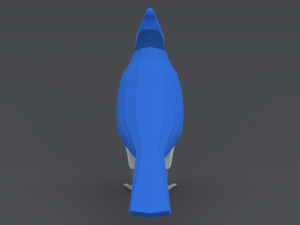 Low Poly Cartoon Blue Jay V 3D Model