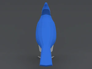 Low Poly Cartoon Blue Jay V 3D Model