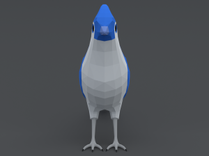 Low Poly Cartoon Blue Jay V 3D Model