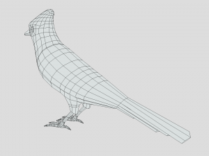 Low Poly Cartoon Blue Jay V 3D Model