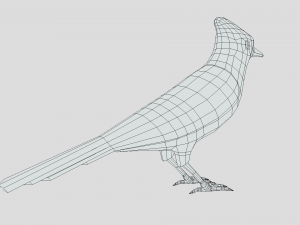 Low Poly Cartoon Blue Jay V 3D Model
