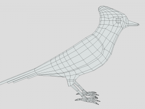 Low Poly Cartoon Blue Jay V 3D Model