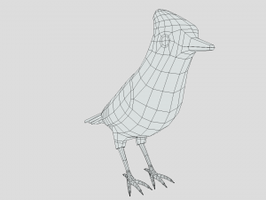 Low Poly Cartoon Blue Jay V 3D Model