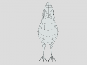 Low Poly Cartoon Blue Jay V 3D Model