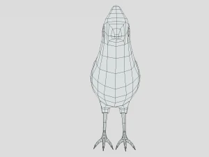 Low Poly Cartoon Blue Jay V 3D Model