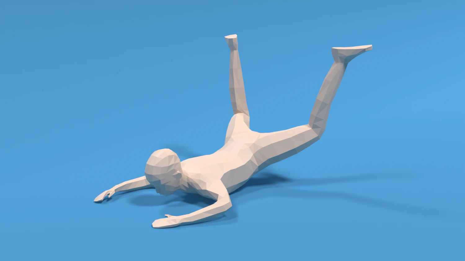 Low Poly Falling Kid 3D Model .c4d .max .obj .3ds .fbx .stl .blend