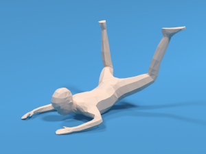 Low Poly Falling Kid 3D 모델