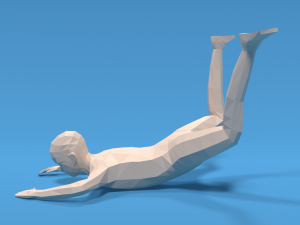 Low Poly Falling Kid 3D 모델