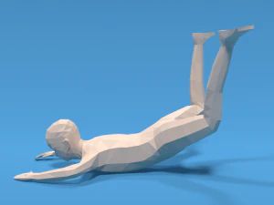 Low Poly Falling Kid 3D Model