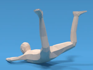 Low Poly Falling Kid 3D Model