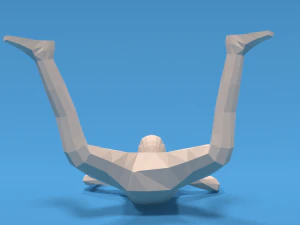 Low Poly Falling Kid 3D Model