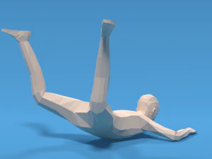 Low Poly Falling Kid 3D Model
