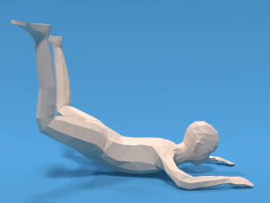Low Poly Falling Kid 3D Model