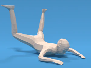 Low Poly Falling Kid 3D Model
