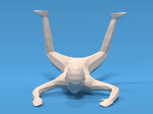 Low Poly Falling Kid 3D Model