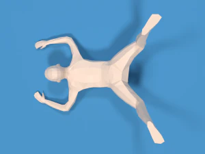 Low Poly Falling Kid 3D Model