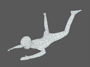 Low Poly Falling Kid 3D 모델