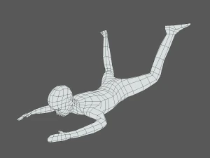 Low Poly Falling Kid 3D Model