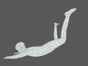 Low Poly Falling Kid 3D Model