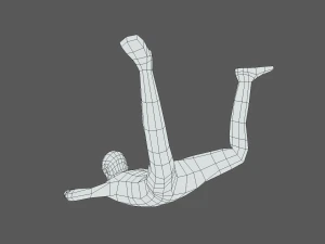 Low Poly Falling Kid 3D Model