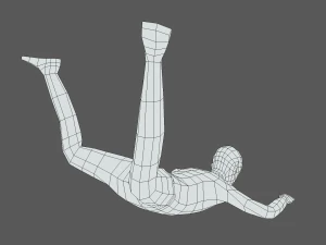 Low Poly Falling Kid 3D Model