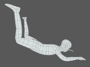 Low Poly Falling Kid 3D Model