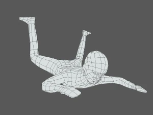 Low Poly Falling Kid 3D Model