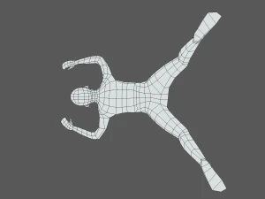 Low Poly Falling Kid 3D Model