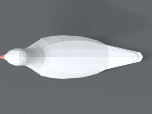 Low Poly Cartoon White Pigeon Model 3D