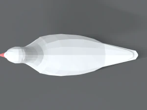 Low Poly Cartoon White Pigeon 3D Model