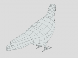 Low Poly Cartoon White Pigeon Model 3D