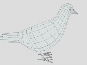 Low Poly Cartoon White Pigeon Model 3D