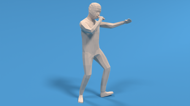 Low Poly Kid Singing 3D 모델 .c4d .max .obj .3ds .fbx .stl .blend 