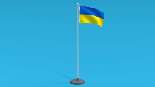Low Poly Seamless Animated Ukraine Flag 3D Model .c4d .max .obj .3ds .fbx .stl .blend 