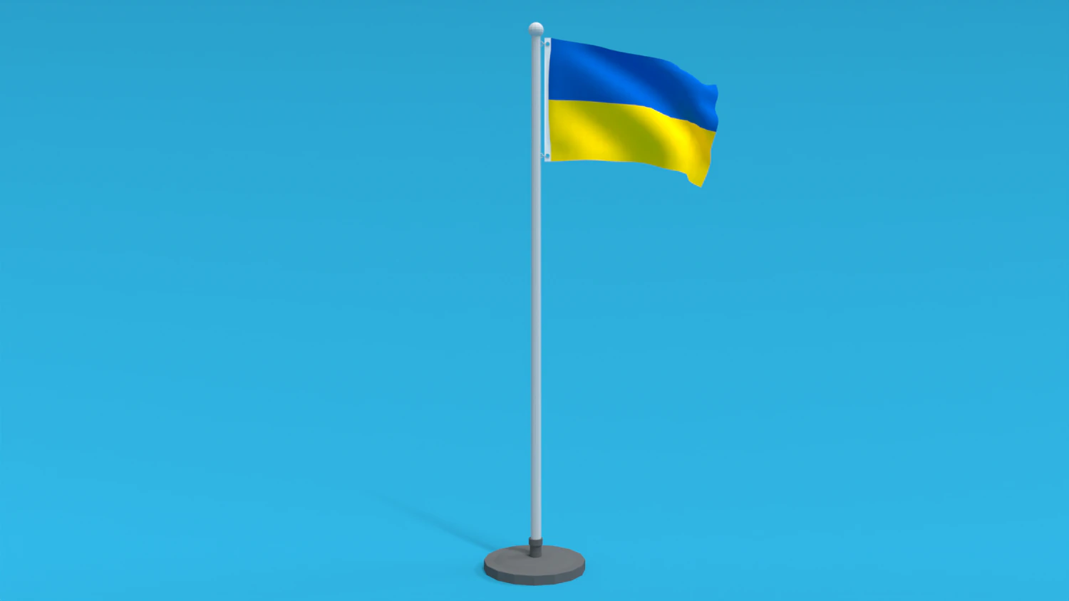 Low Poly Seamless Animated Ukraine Flag 3D Model .c4d .max .obj .3ds .fbx .stl .blend 
