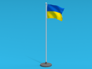 Low Poly Seamless Animated Ukraine Flag 3D Model