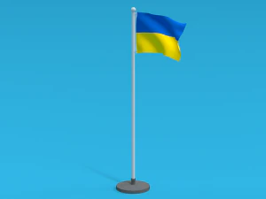 Low Poly Seamless Animated Ukraine Flag 3D Model