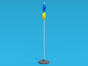 Low Poly Seamless Animated Ukraine Flag 3D Model