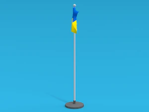 Low Poly Seamless Animated Ukraine Flag 3D Model