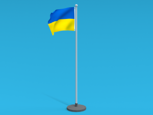 Low Poly Seamless Animated Ukraine Flag 3D Model