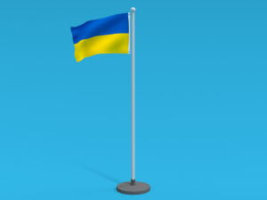 Low Poly Seamless Animated Ukraine Flag 3D Model