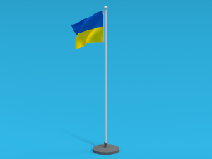 Low Poly Seamless Animated Ukraine Flag 3D Model