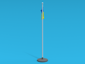 Low Poly Seamless Animated Ukraine Flag 3D Model