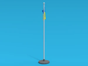 Low Poly Seamless Animated Ukraine Flag 3D Model