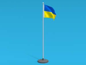 Low Poly Seamless Animated Ukraine Flag 3D Model