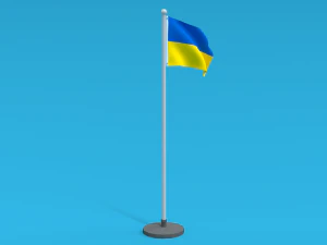 Low Poly Seamless Animated Ukraine Flag 3D Model