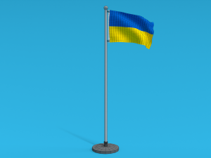 Low Poly Seamless Animated Ukraine Flag 3D Model