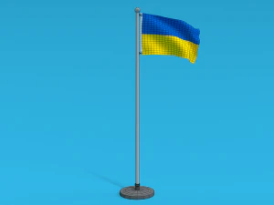 Low Poly Seamless Animated Ukraine Flag 3D Model